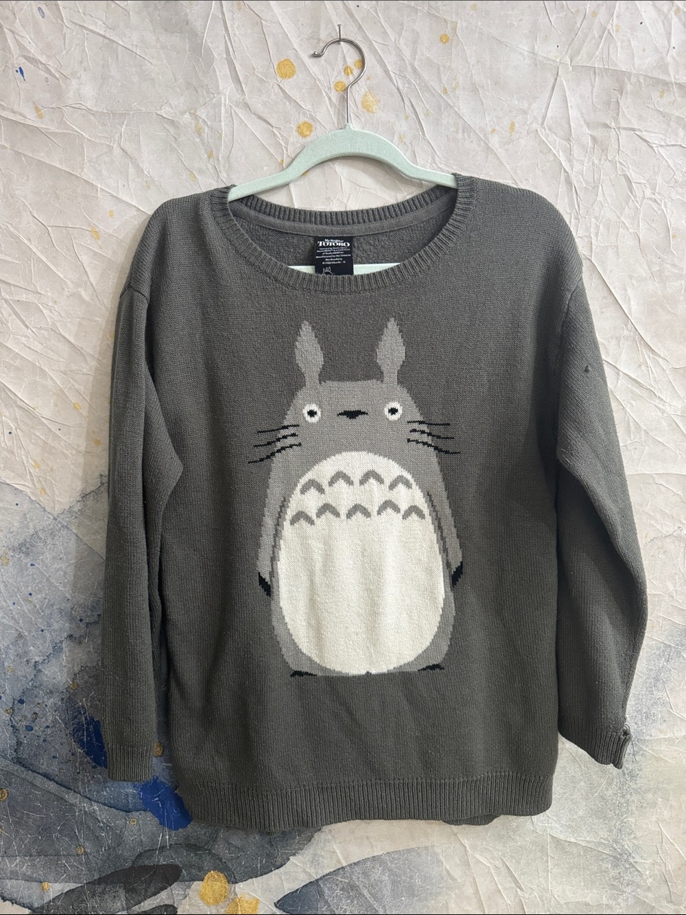 Gray Totoro Graphic Crewneck Sweater(Flawed)